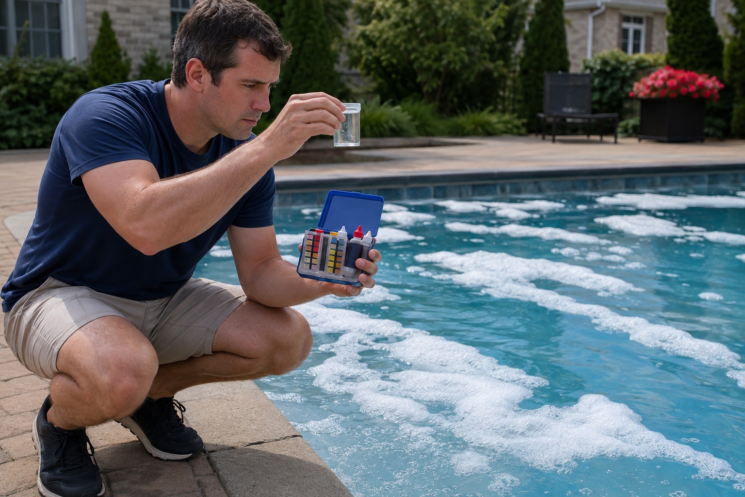 Diagnóstico de espuma en piscina