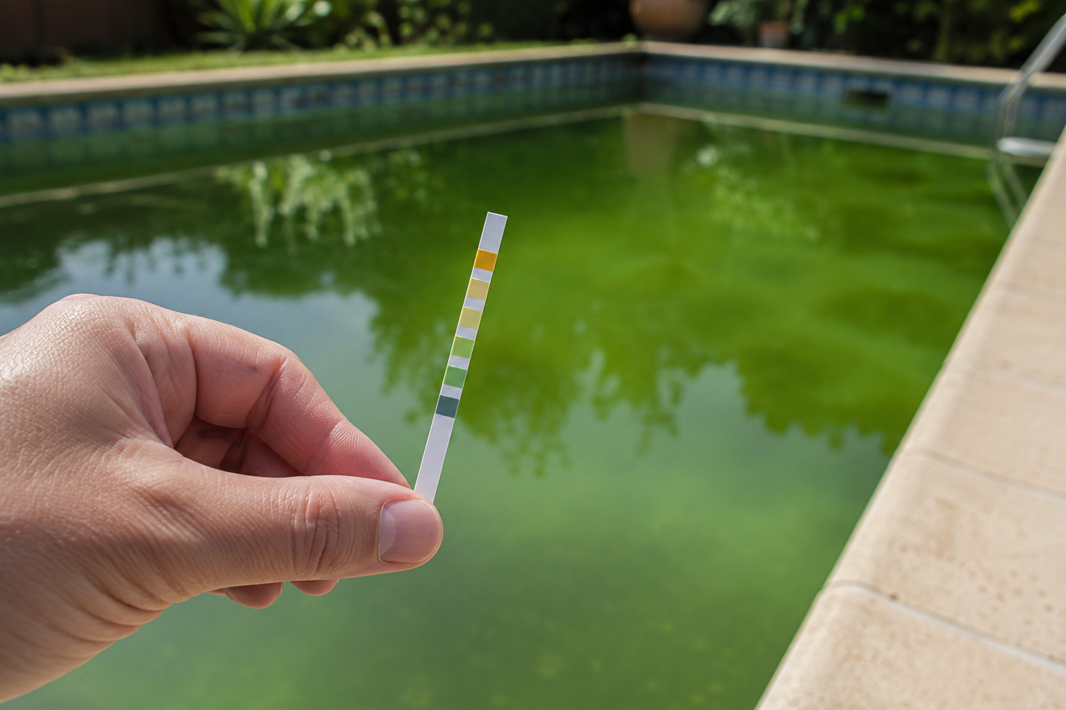 Medición relacionada con agua marrón en piscina