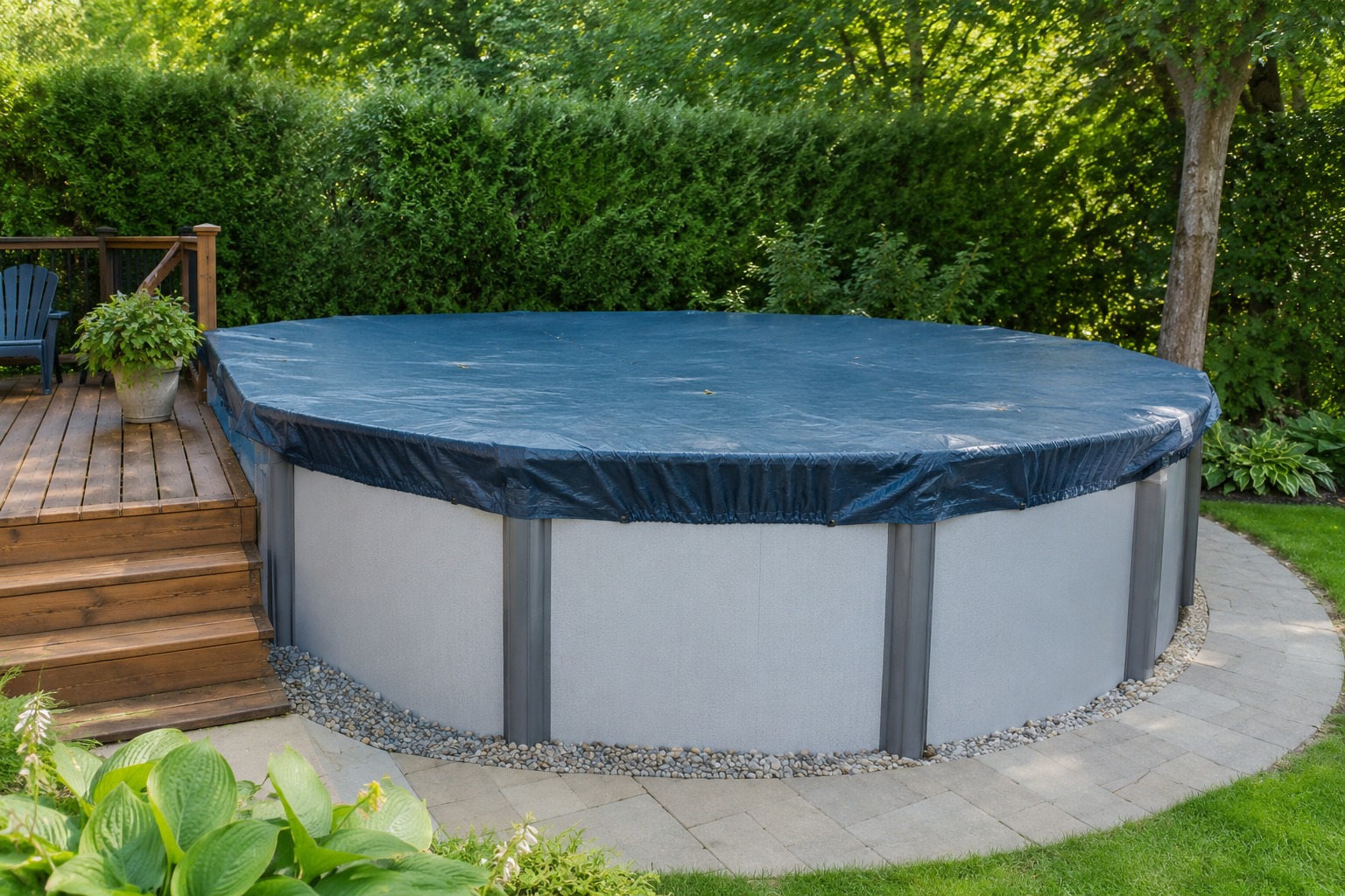Cubrir una piscina desmontable para evitar la suciedad