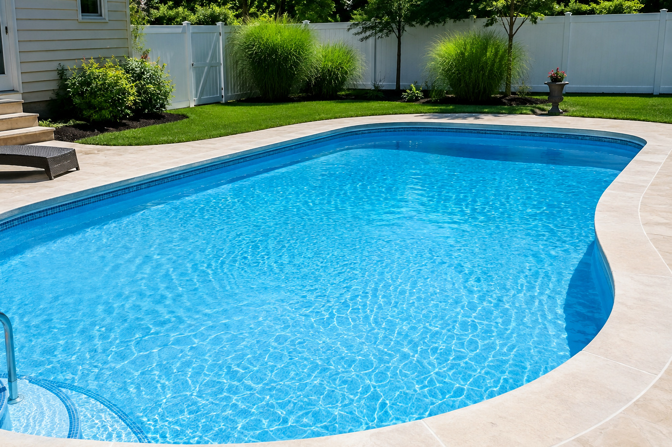Piscina limpia después de aspirar y filtrar correctamente