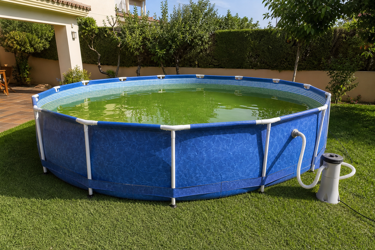 agua verde piscina desmontable