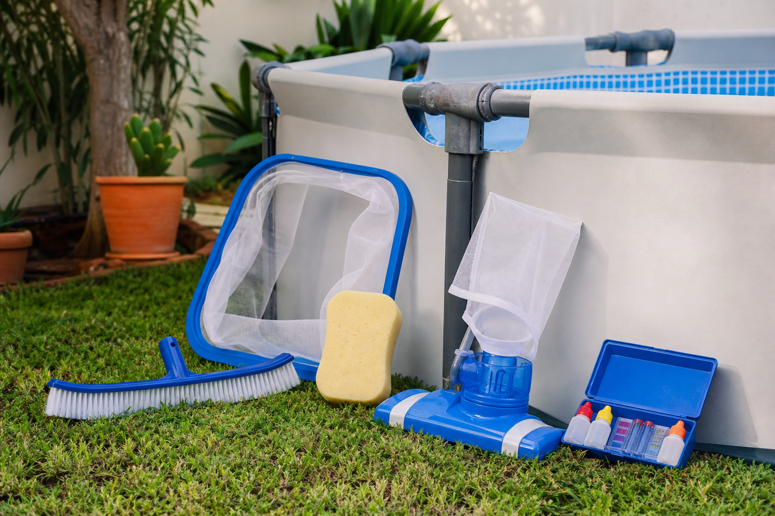cómo limpiar una piscina desmontable - 1