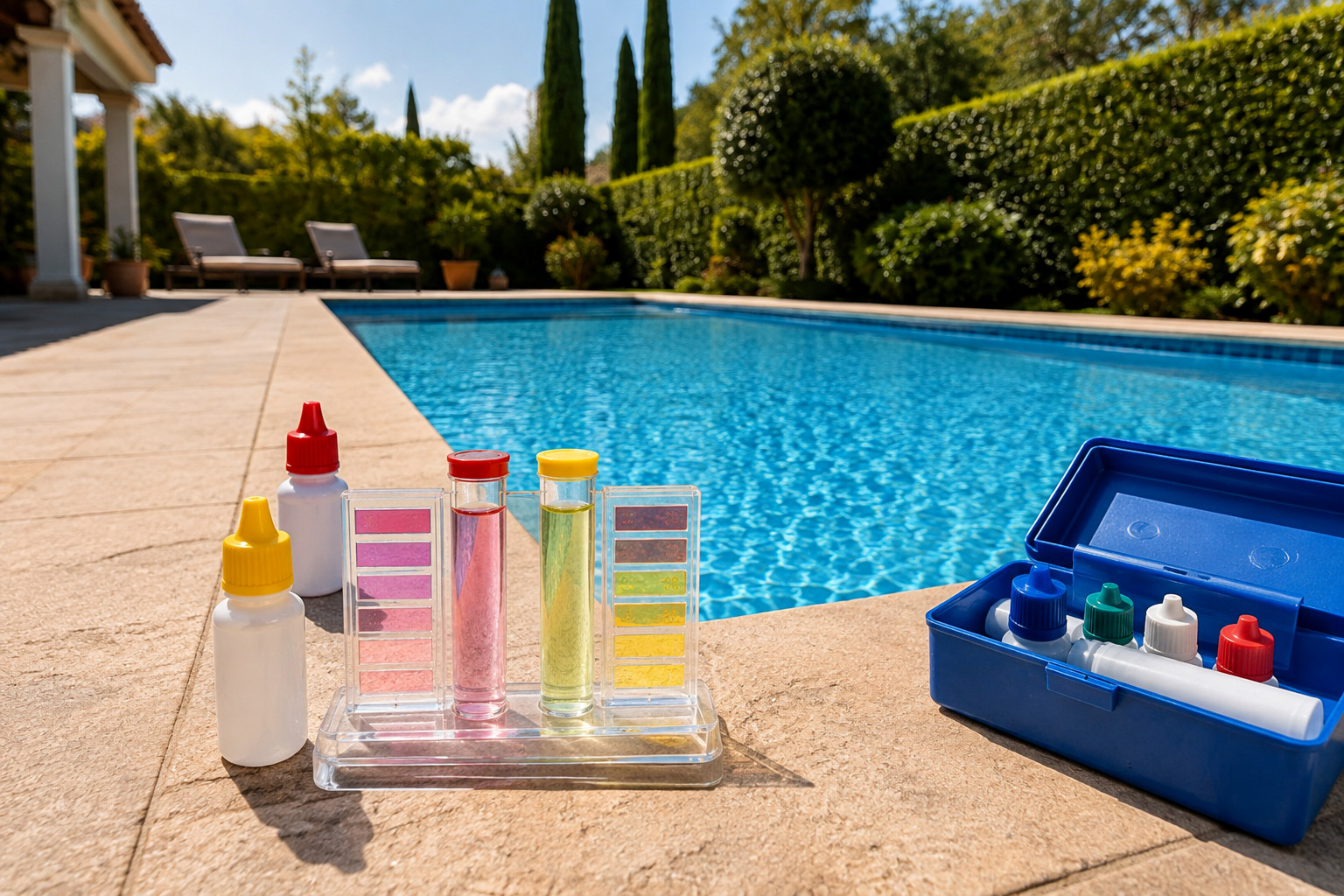 Kit de análisis para comprobar un pH alto en piscina