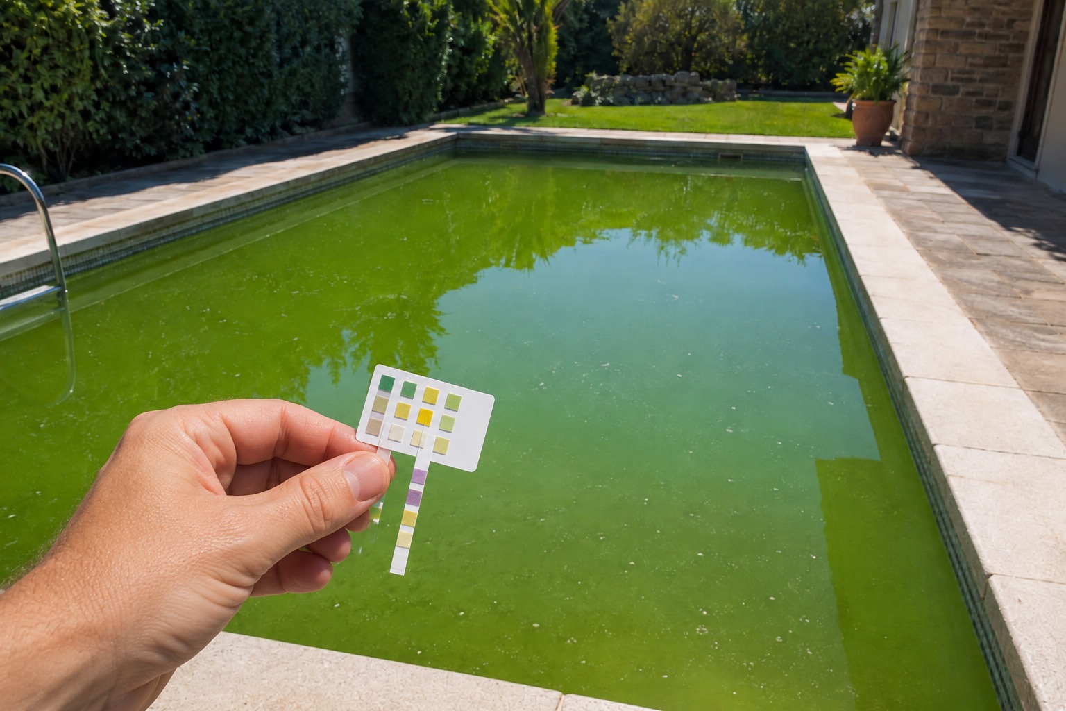 mosquitos en piscina en una piscina residencial