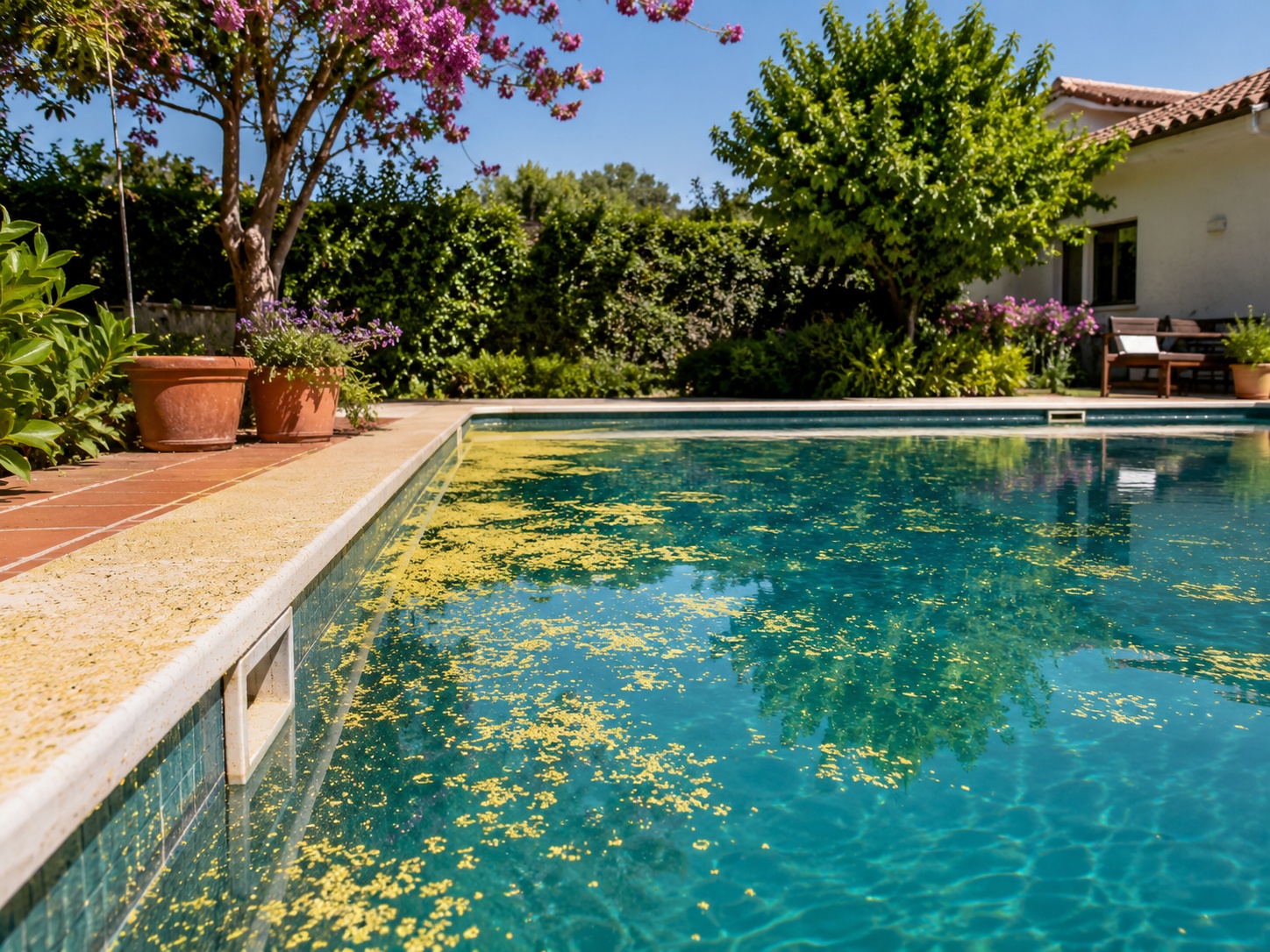 polen en piscina