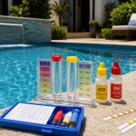 Kit de medición utilizado para controlar la alcalinidad de la piscina