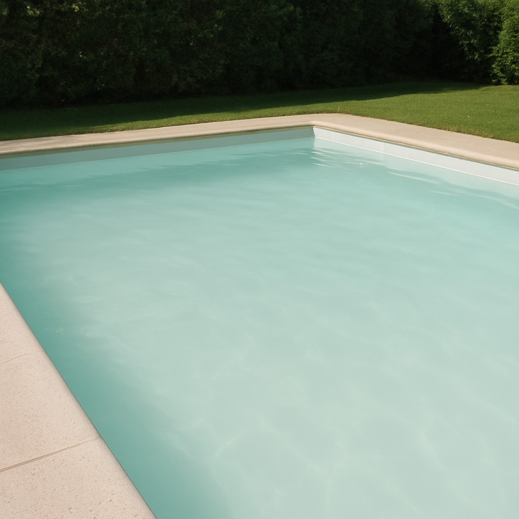 agua blanca en la piscina