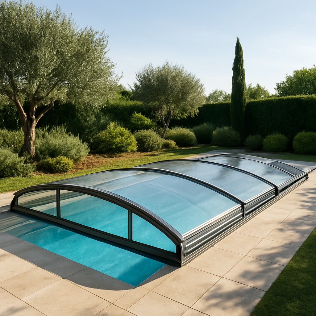 cubierta telescópica para piscina