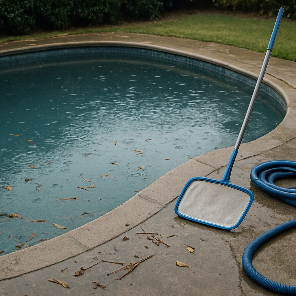 qué hacer si llueve después de echar cloro a la piscina